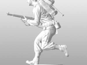 American soldier running ww2 3D 打印模型