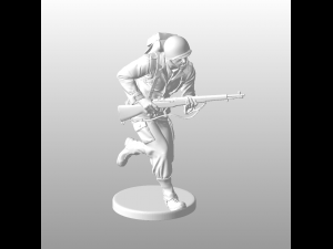 American soldier running ww2 3D 打印模型