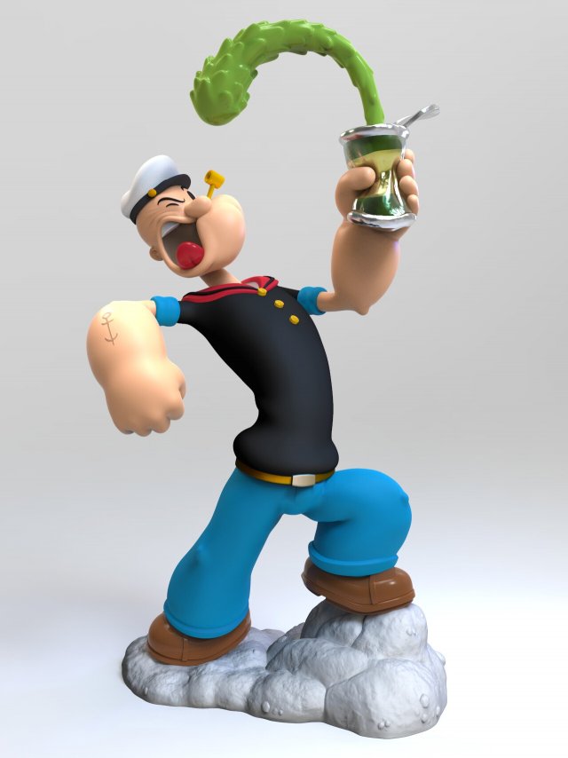 Popeye assembly 3D 打印模型 .c4d .max .obj .3ds .fbx .stl .blend