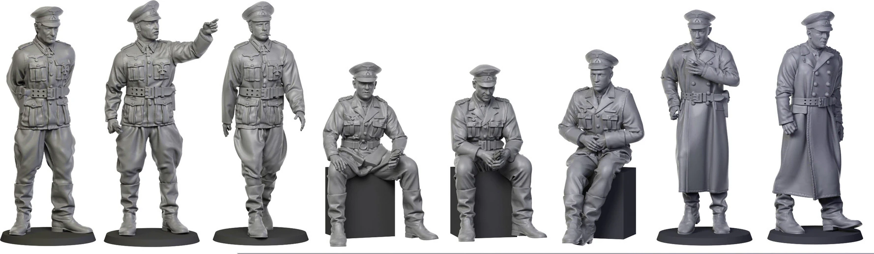 German officers 3D Print Model .c4d .max .obj .3ds .fbx .stl .blend 