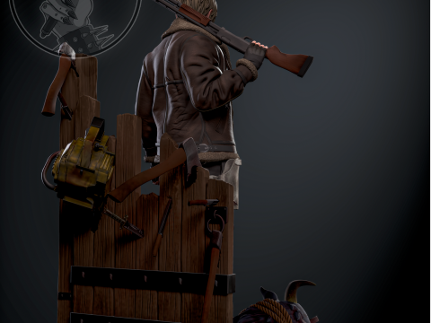 Leon Scott Kennedy Assembly 3D Print Model