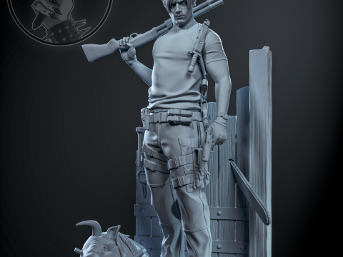 Leon Scott Kennedy Assembly 3Dプリントモデル