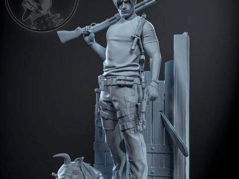 Leon Scott Kennedy Assembly 3D Print Model