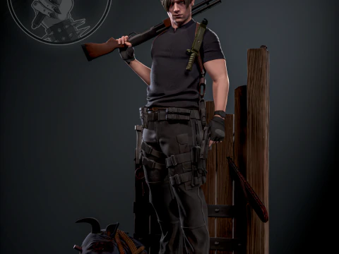 Leon Scott Kennedy Assembly 3D Print Model