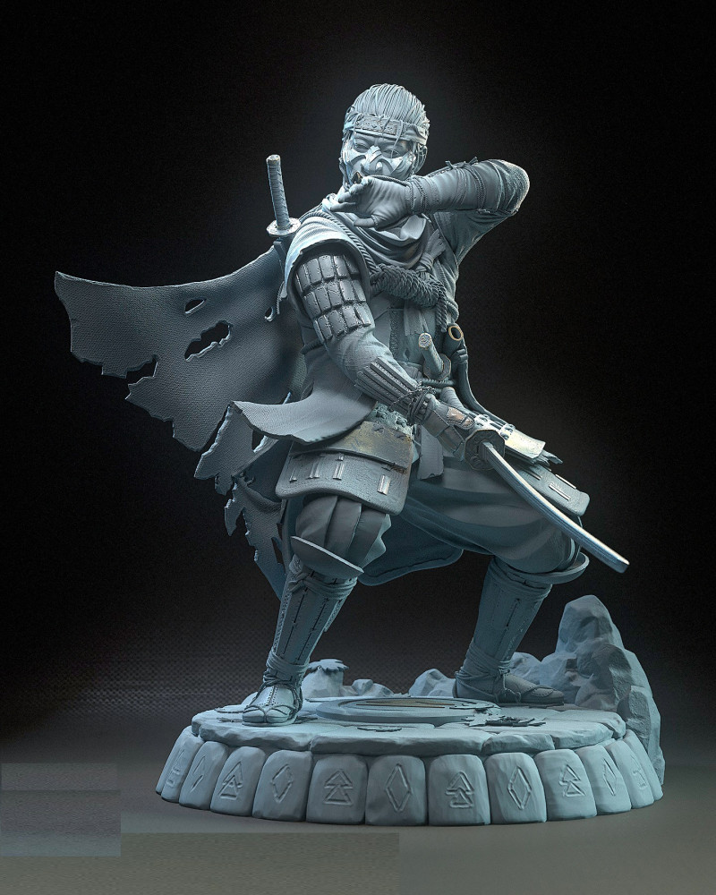 Jin Sakai Ghost of tsushima Assembly 3D Print Model .c4d .max .obj .3ds .fbx .stl .blend 