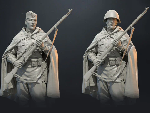 Soviet Sniper WW2 Assembly 3D Print Model