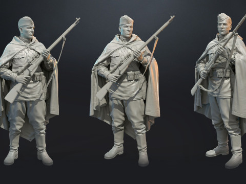 Soviet Sniper WW2 Assembly 3D प्रिंट मॉडल