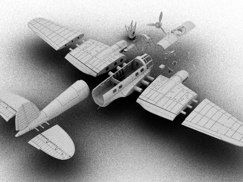 Heinkel He 111 Bomber Assembly Model Cetak 3D