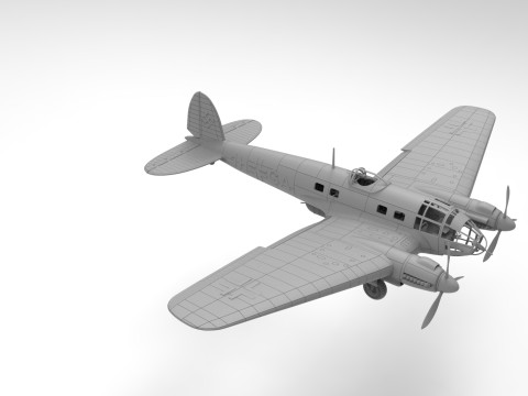 Heinkel He 111 Bomber Assembly 3D Print Model