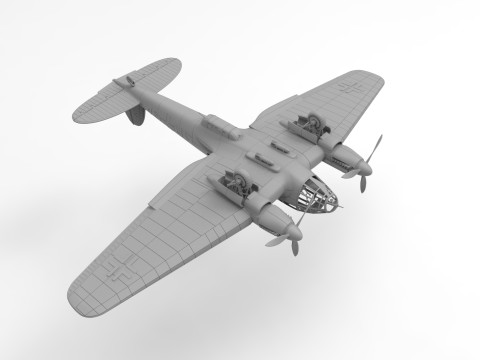 Heinkel He 111 Bomber Assembly 3D Print Model