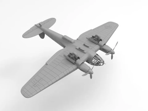 Heinkel He 111 Bomber Assembly 3D Print Model