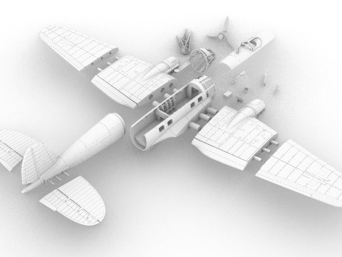 Heinkel He 111 Bomber Assembly 3D Print Model