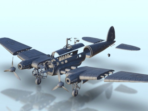 Heinkel He 111 Bomber Assembly 3D Print Model