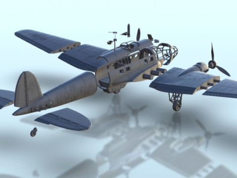 Heinkel He 111 Bomber Assembly 3D Print Model