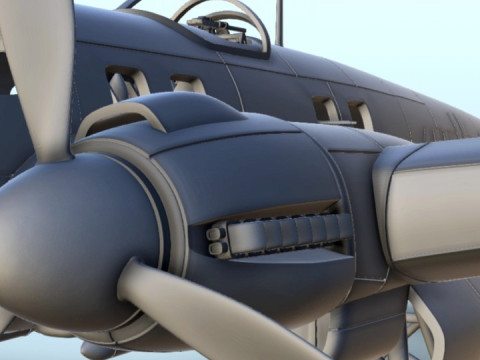 Heinkel He 111 Bomber Assembly 3D Print Model