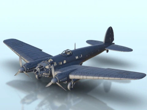 Heinkel He 111 Bomber Assembly 3D Print Model