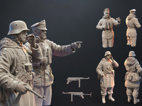 Nazi Commanders assembly Model Cetak 3D