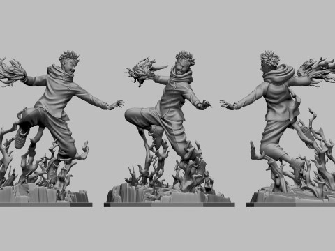 Yuji Itadori Jujutsu KaisenAssembly Modèles 3D en vedette
