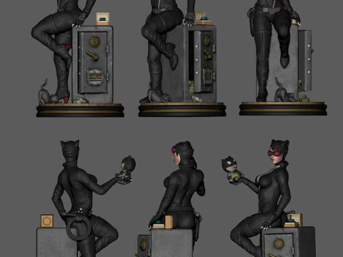 Catwoman Assembly 3D Print Model