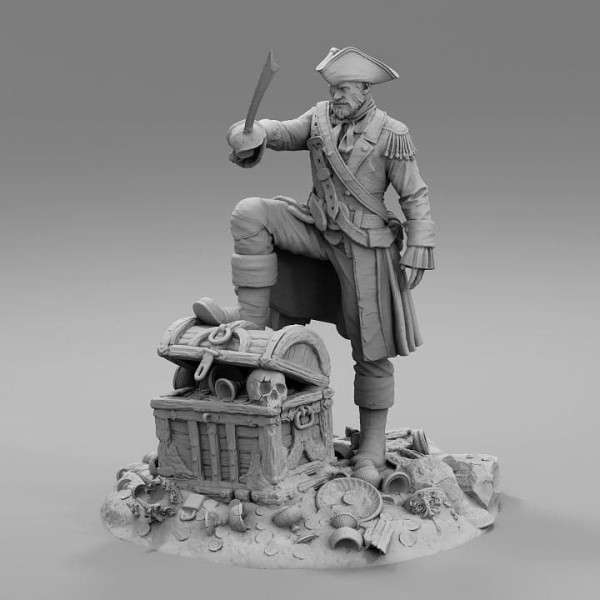 Pirate Treasure Diorama 3D 打印模型 .c4d .max .obj .3ds .fbx .stl .blend