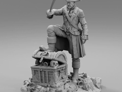 Pirate Treasure Diorama 3Dプリントモデル