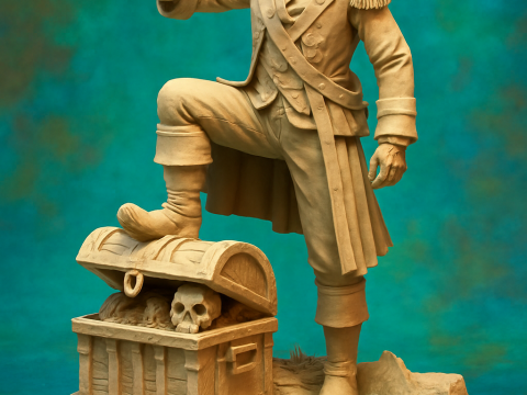 Pirate Treasure Diorama 3D Print Model