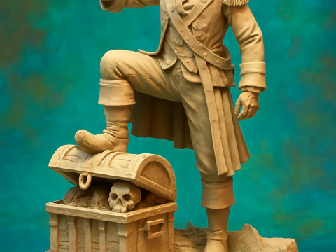 Pirate Treasure Diorama 3D Print Model