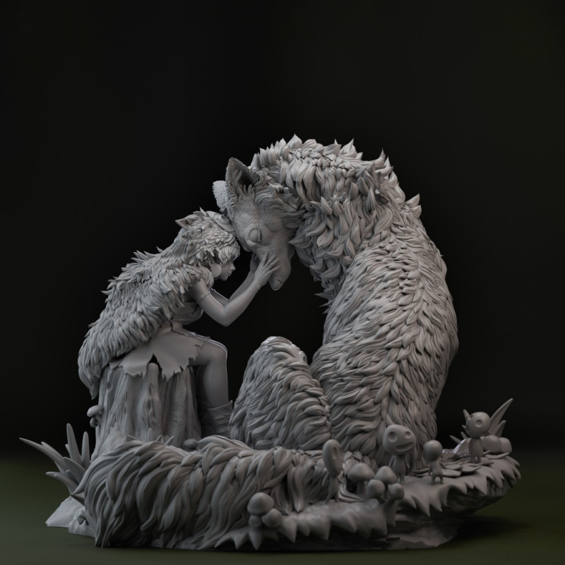 Princess Mononoke Assembly 3D Принт Модель .c4d .max .obj .3ds .fbx .stl .blend
