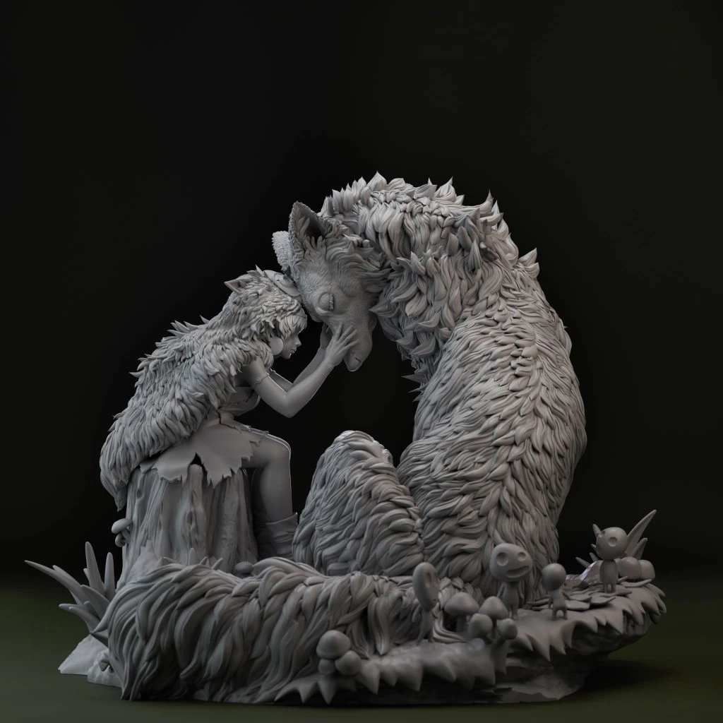 Princess Mononoke Assembly 3D Print Model .c4d .max .obj .3ds .fbx .stl .blend 