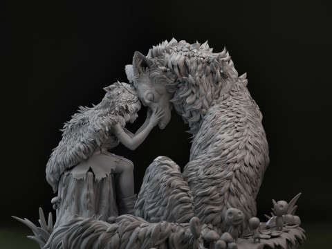 Princess Mononoke Assembly 3D 프린트 모델