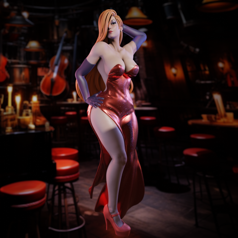 Jessica Rabbit 3D Druckmodell .c4d .max .obj .3ds .fbx .stl .blend