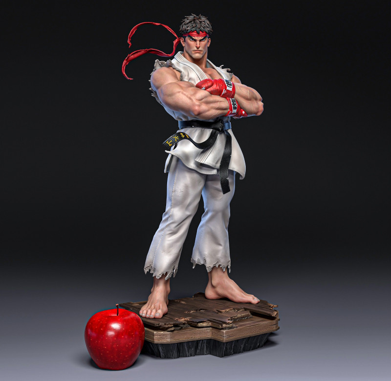 Ryu Street Fighter Assembly 3D 打印模型 .c4d .max .obj .3ds .fbx .stl .blend