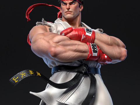 Ryu Street Fighter Assembly 3D Print Model