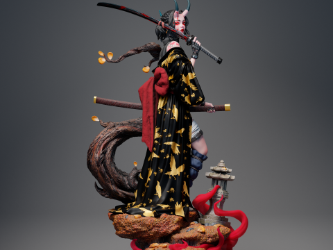 Samurai oni Assembly Modelo de Impressão 3D