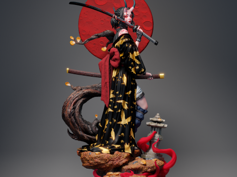 Samurai oni Assembly Modelo de Impressão 3D