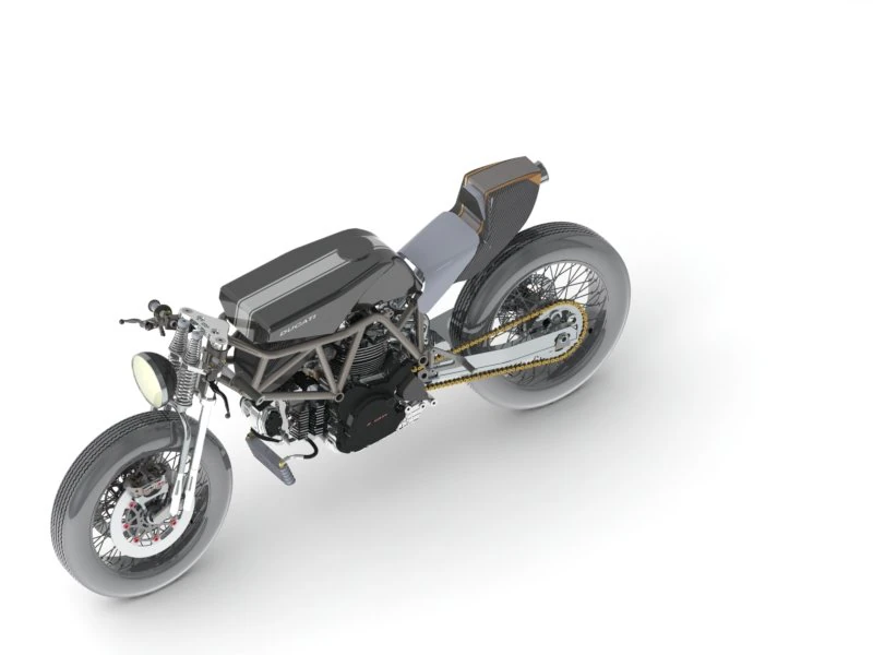 ducati bobber detailled 3D Model .c4d .max .obj .3ds .fbx .stl .blend