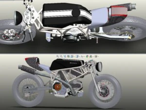 ducati bobber detailled 3D Model