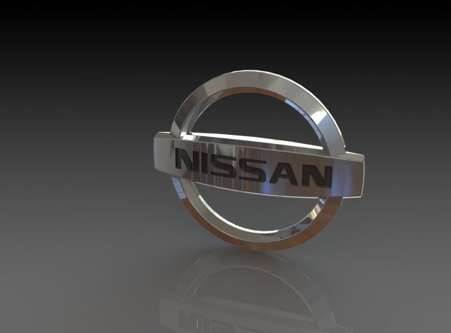 nissan logo 3D Modell .c4d .max .obj .3ds .fbx .stl .blend