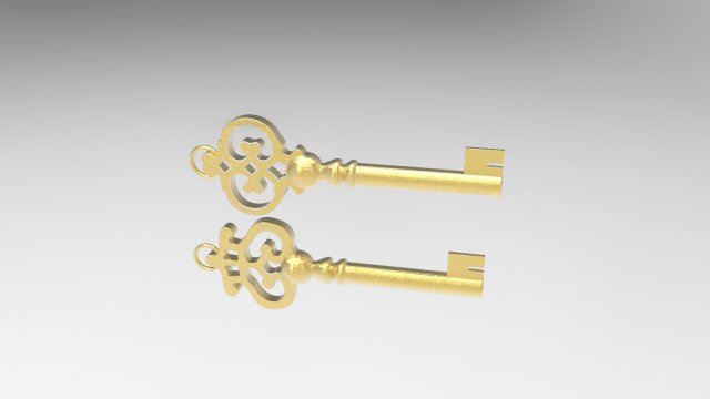 two keys pendant Model Cetak 3D .c4d .max .obj .3ds .fbx .stl .blend