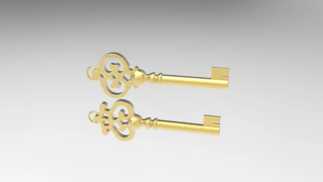 pingente de duas chaves Modelo de Impressão 3D .c4d .max .obj .3ds .fbx .stl .blend 