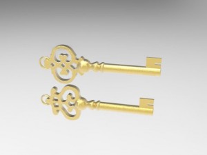 two keys pendant 3D Print Model