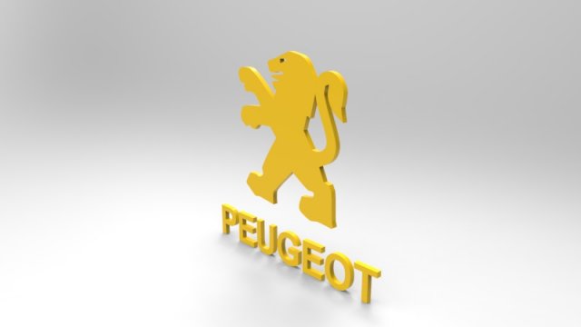 peugeot logo 3d 3D Модель .c4d .max .obj .3ds .fbx .stl .blend 