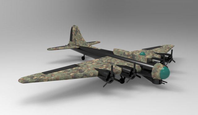 b 17 bomber aircraft 3D 模型 .c4d .max .obj .3ds .fbx .stl .blend 