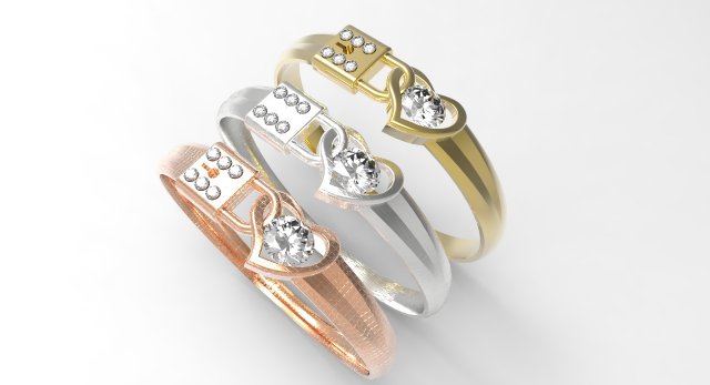 heart lock ring 3D Принт Модель .c4d .max .obj .3ds .fbx .stl .blend