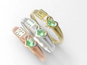 замкове кільце серце 3D Принт Модель