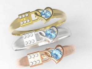 замкове кільце серце 3D Принт Модель