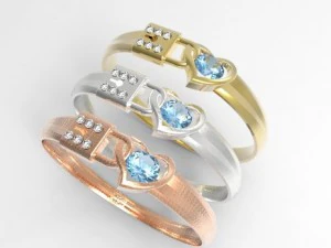 замкове кільце серце 3D Принт Модель