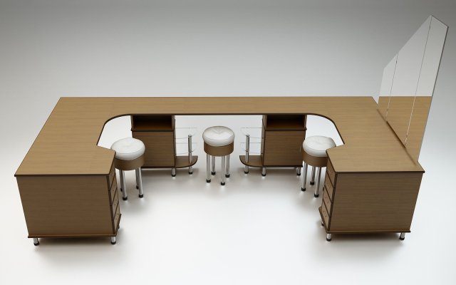 ergonomic desk 3D Model .c4d .max .obj .3ds .fbx .stl .blend 