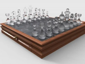 glass and wood 5 game set 3D Model
