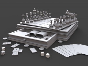 glass and wood 5 game set 3D मॉडल